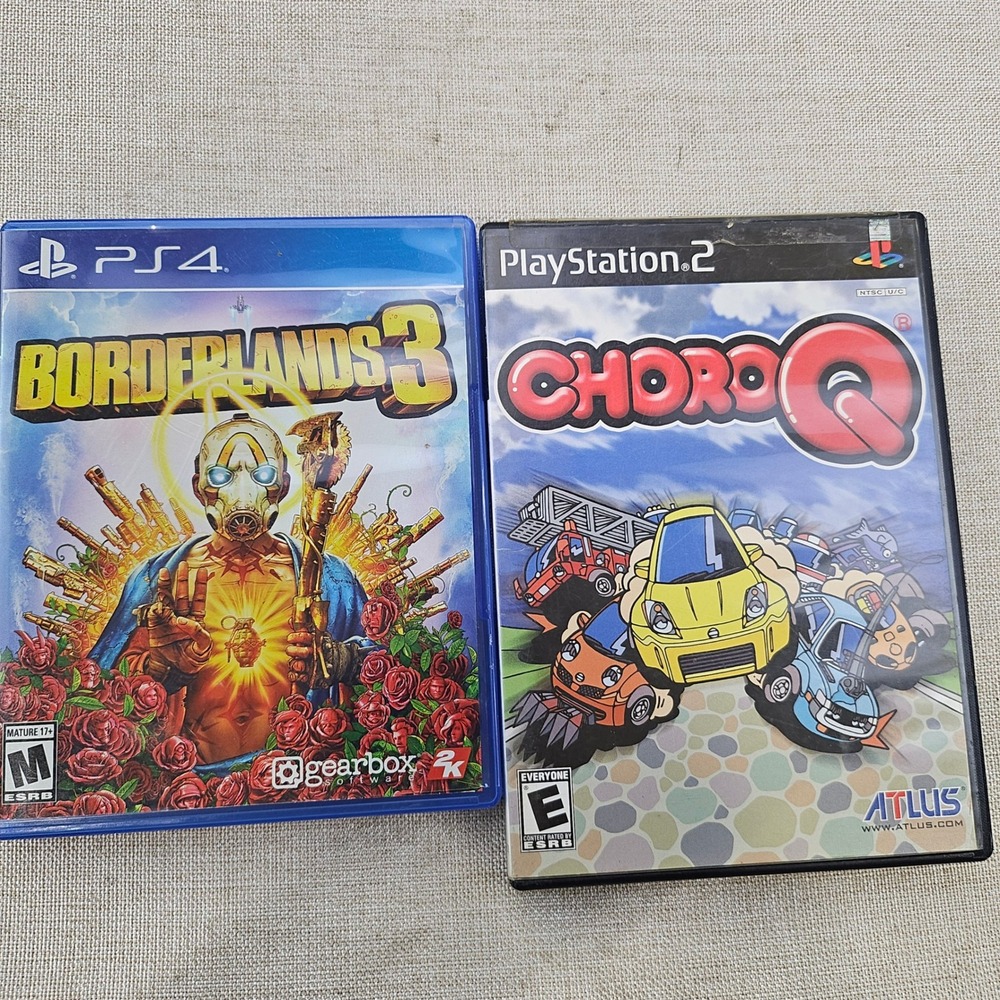 Sony PlayStation Case Lot Borderlands 3 PS4 ChoroQ PS2 Cases Only NO DISC